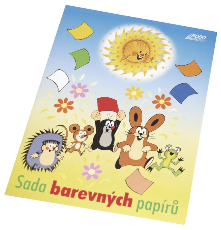 BOBO Sada barevných papírů KRTEK 10 listů A4