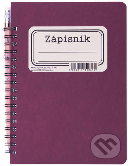 Zápisník Bobo Retro B6 s tužkou, linkovaný