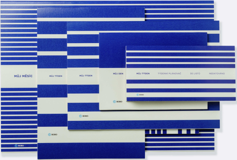 Nedatovaný plánovač - set 3 (denní DL, denní A5, týdenní A4, týdenní A4 na šířku, měsíční A3)