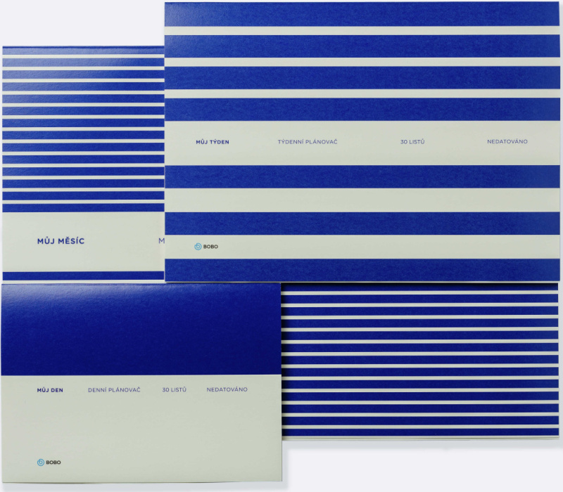 Nedatovaný plánovač - set 4 (denní A5, týdenní A4 na šířku, měsíční A3)