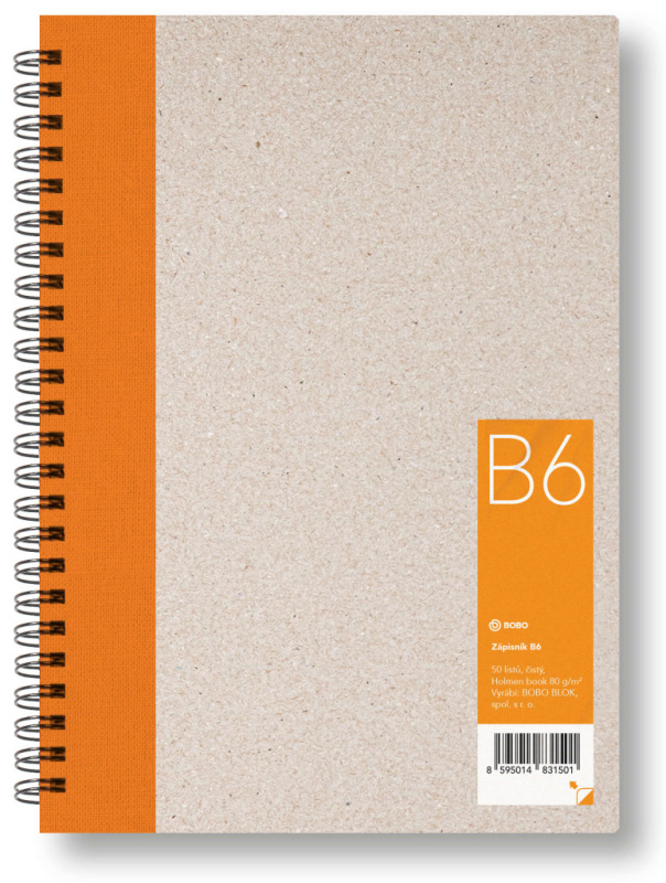 Bobo blok - kroužkový blok - B6, 50 l., čistý