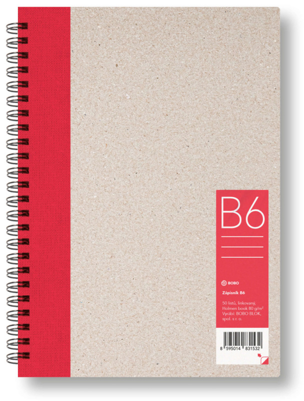 Bobo blok - kroužkový blok - B6, 50 l., linkovaný