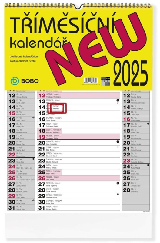 New 2025 - nástěnný kalendář -  Autor Neuveden