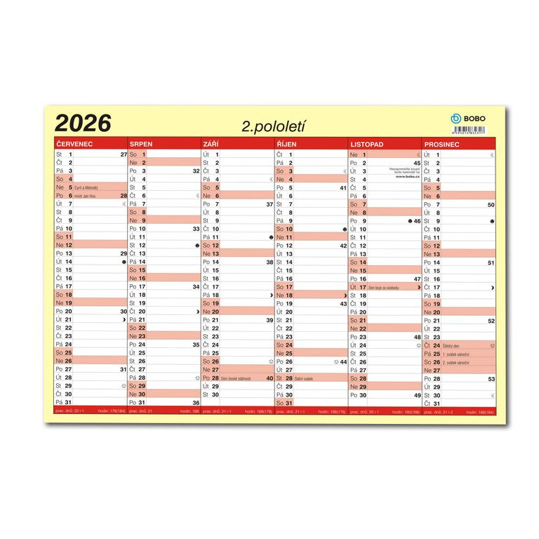 BOBO Kalendář lístkový 2026 A3