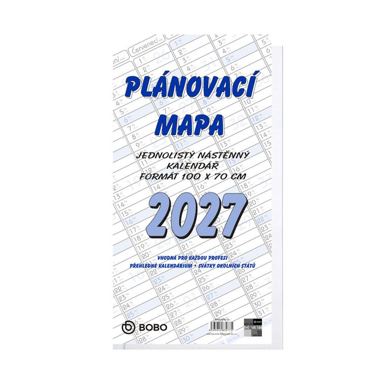 BOBO Plánovací roční mapa 2027 B1, skládaná