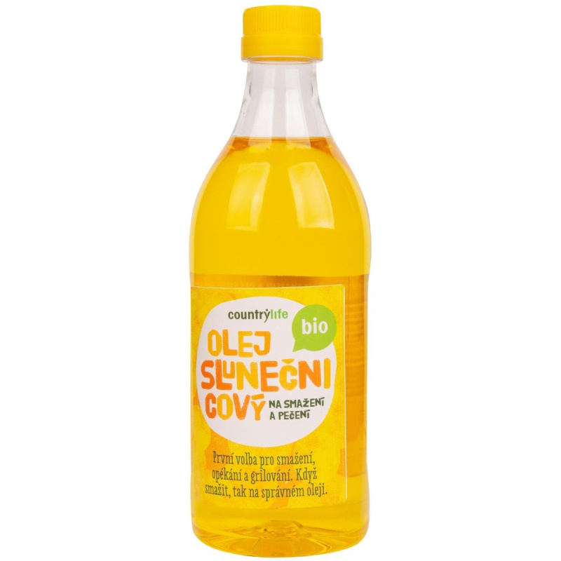 COUNTRY LIFE Olej slunečnicový na smažení a pečení BIO 1 litr