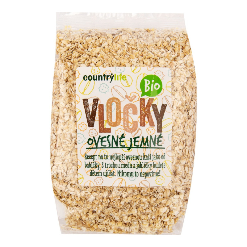 COUNTRY LIFE Vločky ovesné jemné 500 g BIO