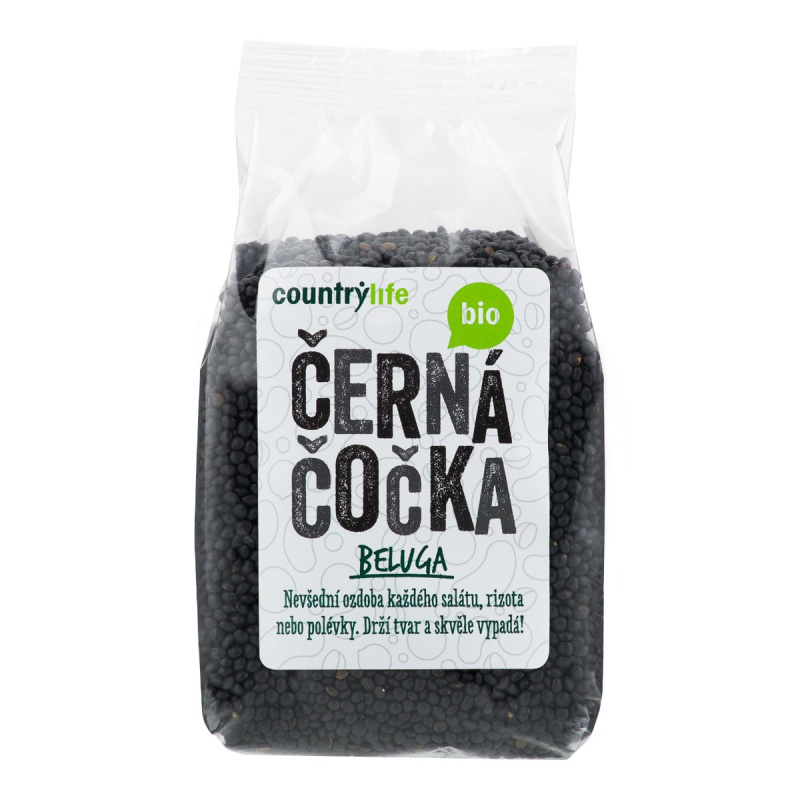 COUNTRY LIFE Čočka černá beluga 500 g BIO