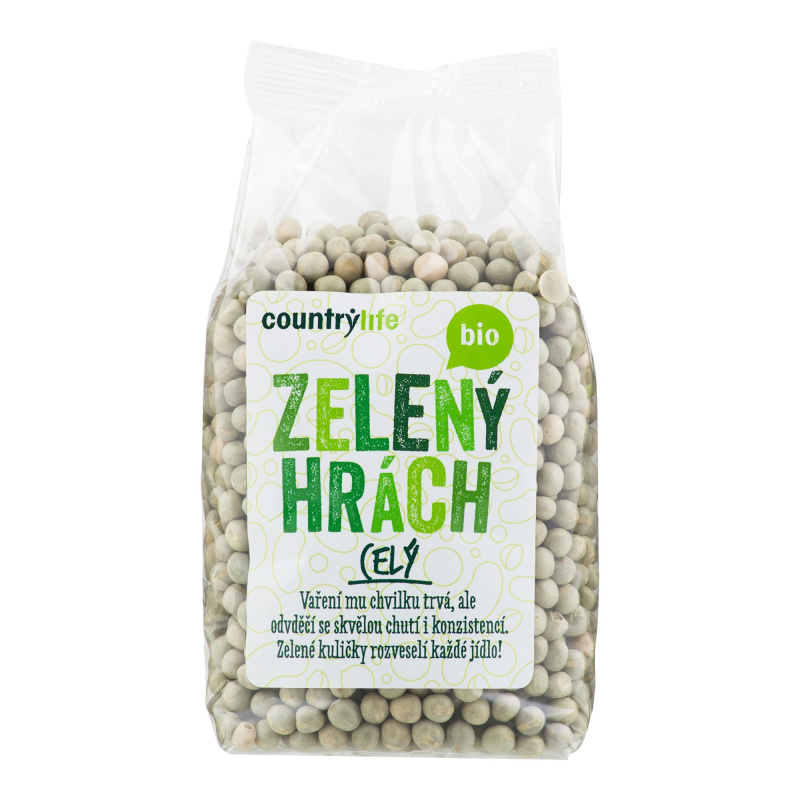Country Life Hrách zelený BIO celý 500 g