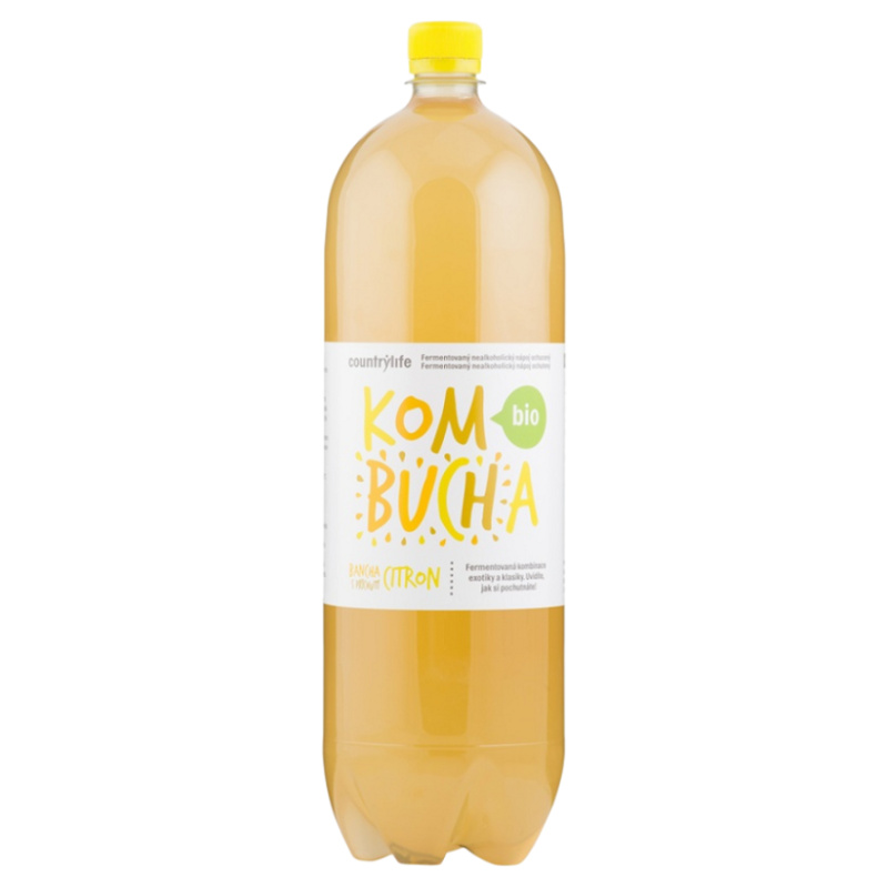 COUNTRY LIFE Kombucha bancha s příchutí citronu BIO 2 litry