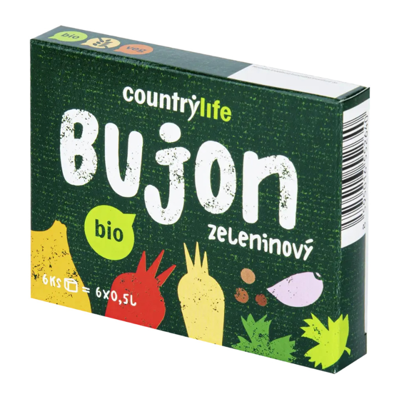 COUNTRY LIFE Bujon zeleninový BIO 6 kostek