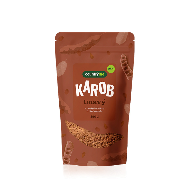 COUNTRY LIFE Karobový prášek tmavý BIO 350 g