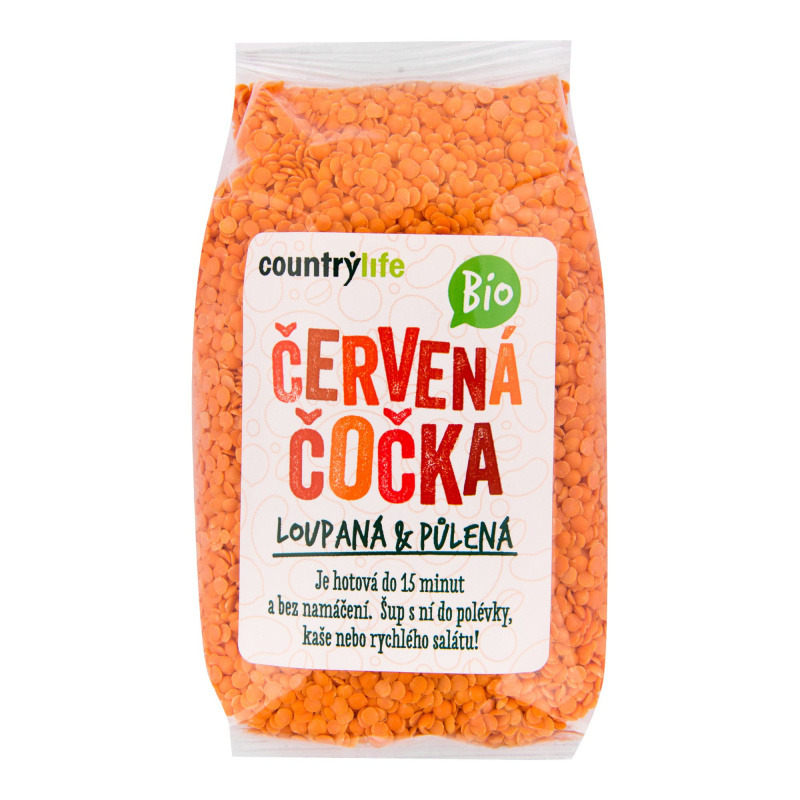 COUNTRY LIFE Čočka červená půlená BIO 500 g