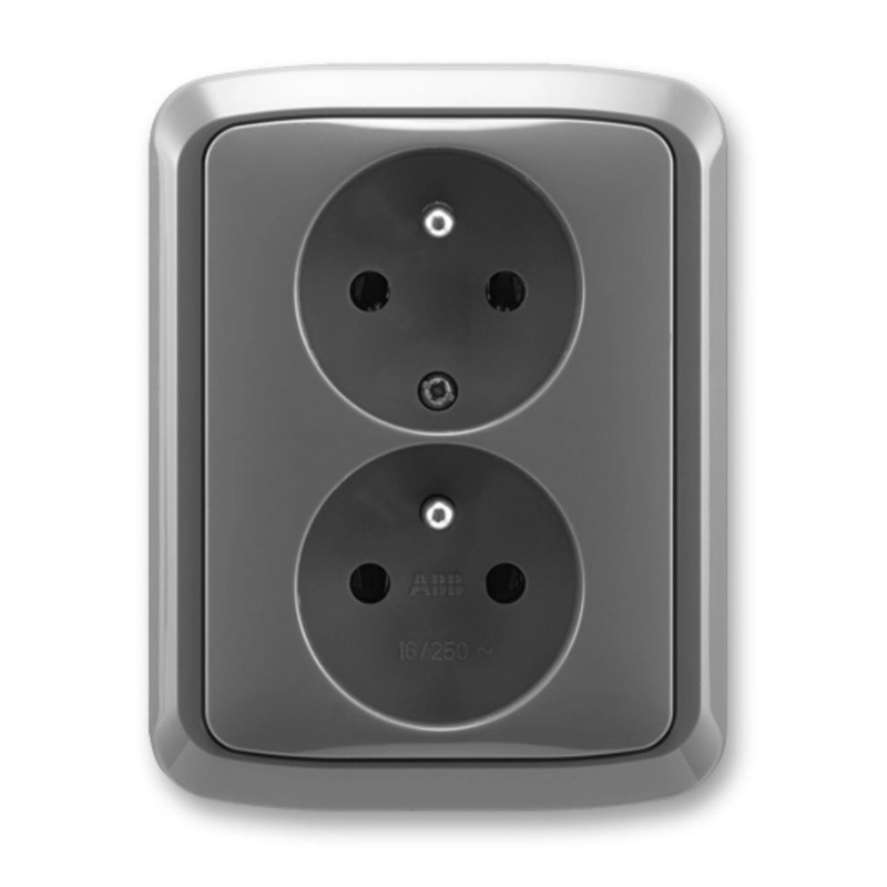 ABB 2násobná zásuvka TANGO 5512A-2349 S2 kouřově šedá 39 x 175 x 94 mm