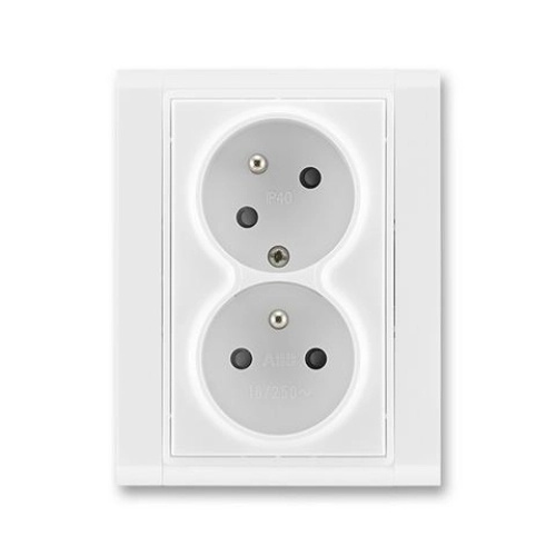 Zásuvka 230 V dvojnásobná kompletní ABB Time IP 40 bílá