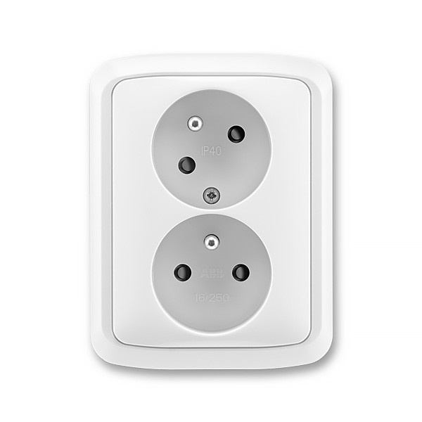 Zásuvka 230 V dvojnásobná kompletní ABB Tango IP 40 bílá