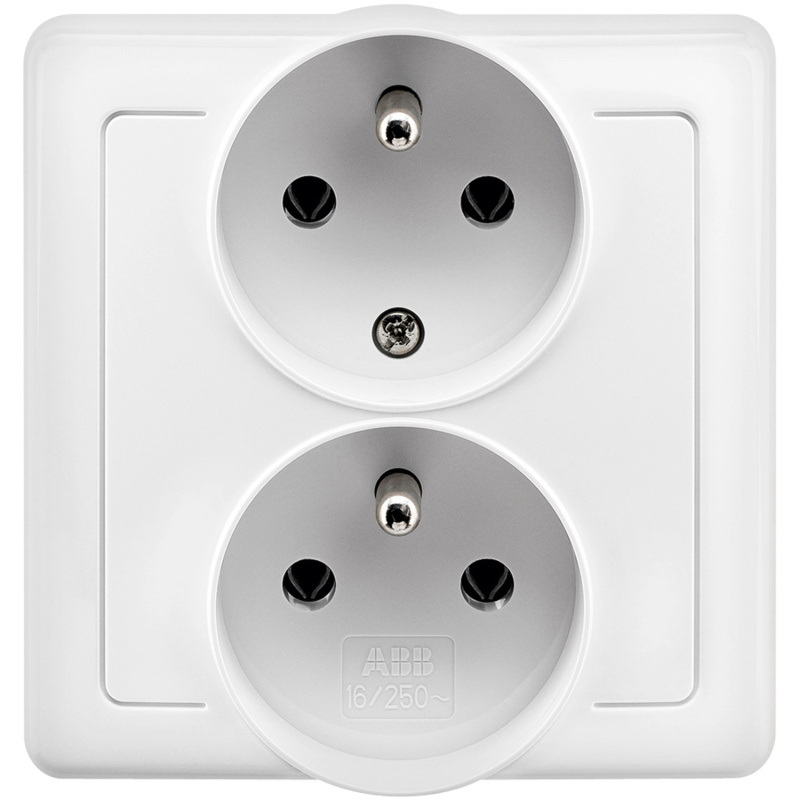 Zásuvka dvojitá s uzemněním 5512g-c02249b1w