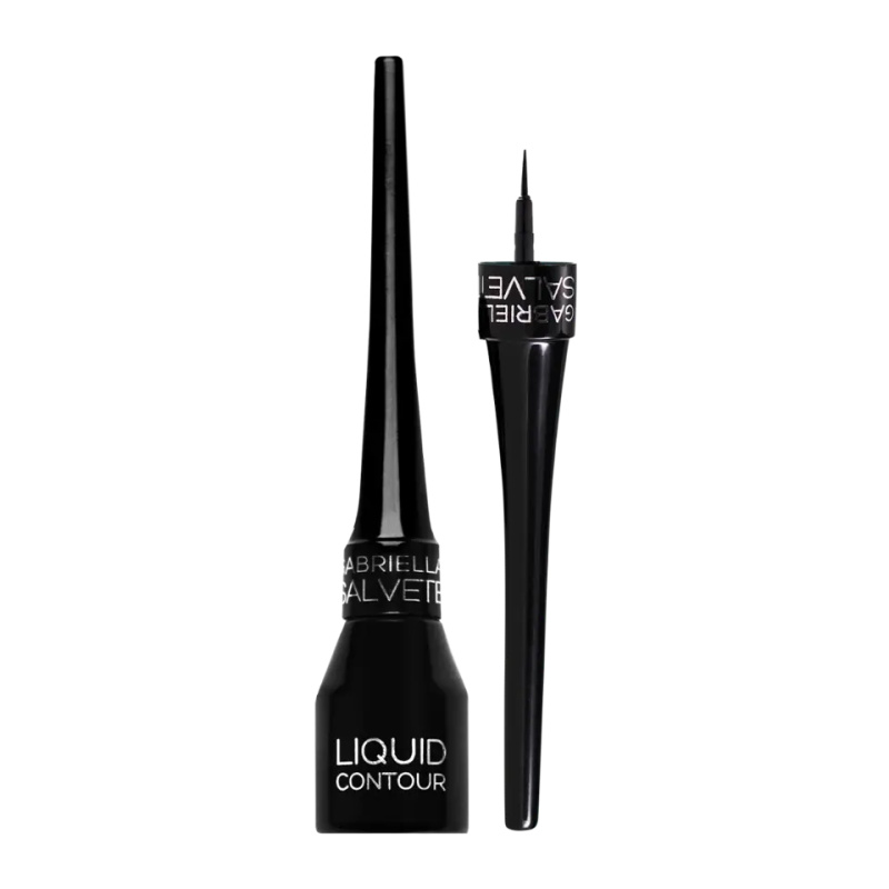 Gabriella Salvete Liquid Contour voděodolná oční linka se štětečkem odstín 01 Black 4 ml