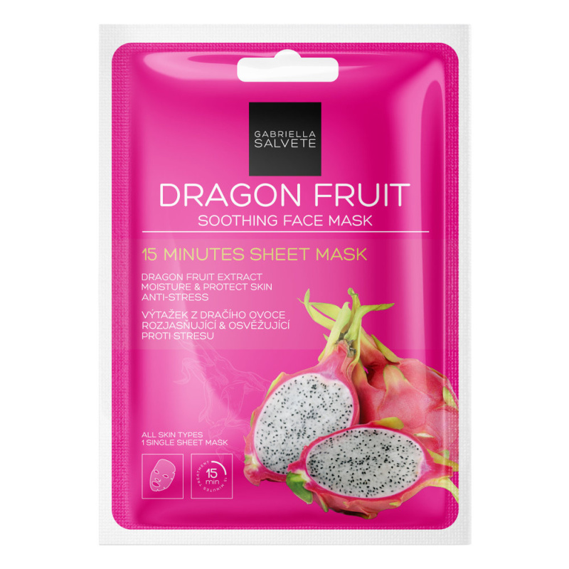 Gabriella Salvete Face Mask Dragon Fruit zklidňující plátýnková maska 1 ks
