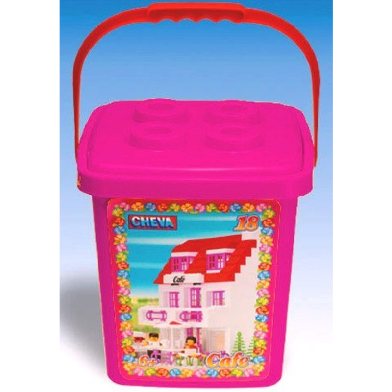 Stavebnice Cheva 18 Cukrárna plast 215ks v kbelíku 17x22x17cm