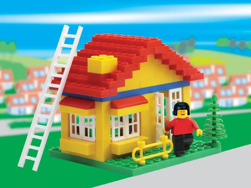 Stavebnice Cheva 6 Domeček plast 86ks v krabici 22,5x15x5cm