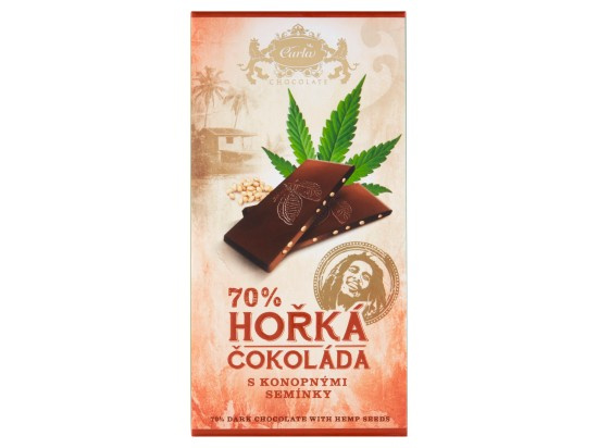 CARLA Hořká čokoláda 70 % s konopným semínkem 80 g