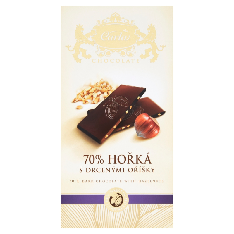Hořká 70% čokoláda 80g s lískov oříšky