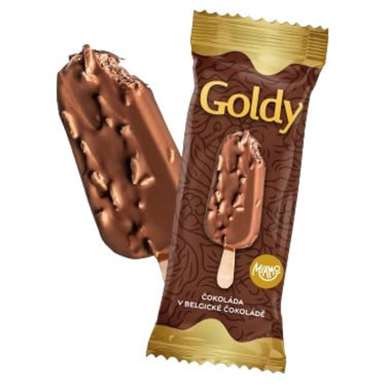 Miamo Goldy Čokoládová v mléčné belgické čokoládě s mandlemi