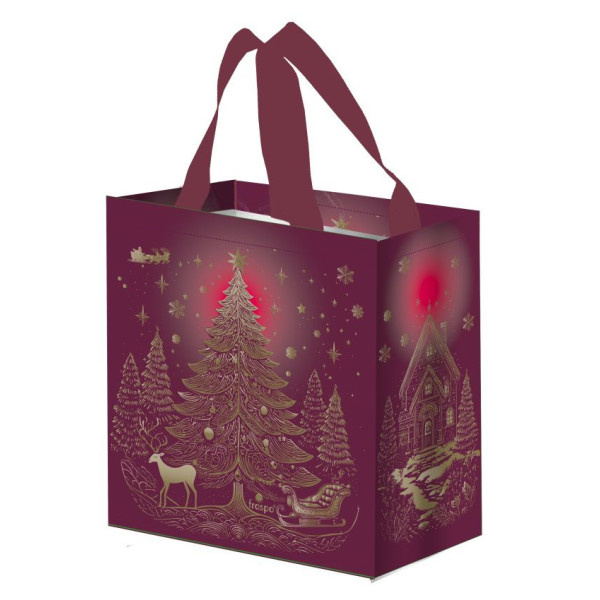 Taška lamino 10l Vánoční strom bordó