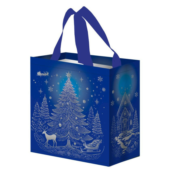 Taška lamino 10l Vánoční strom modrý