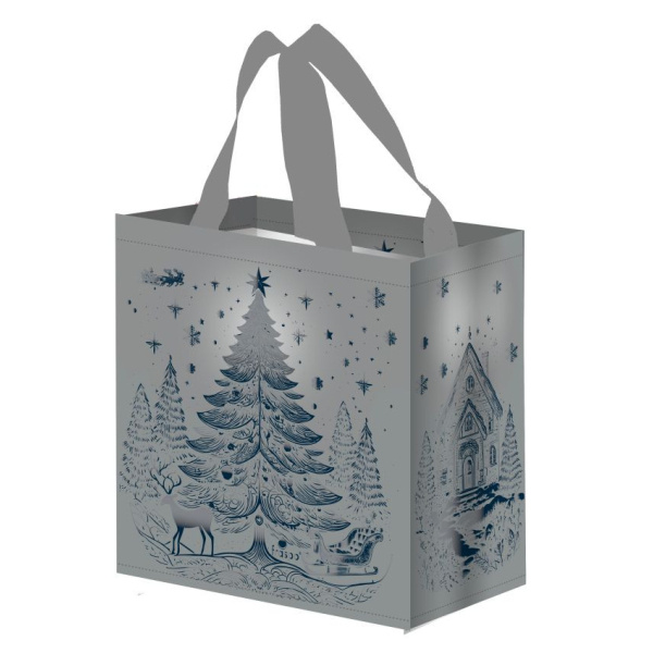 Taška lamino 10l Vánoční strom stříbrný