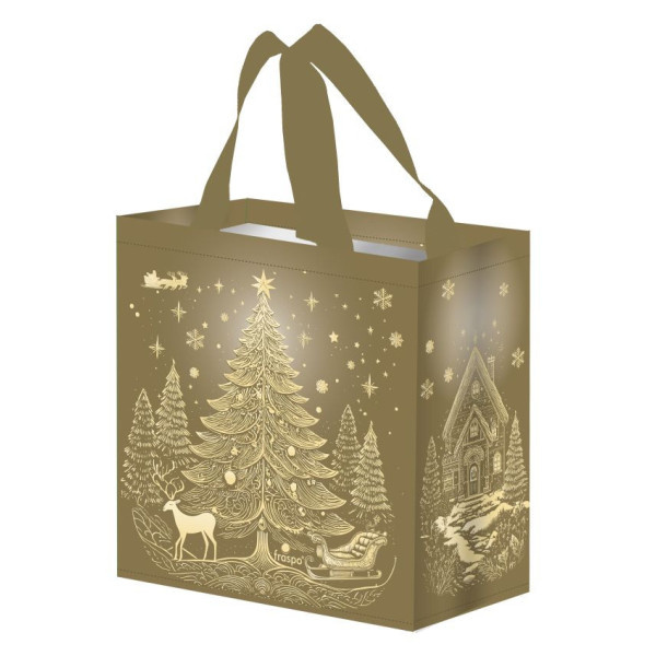 Taška lamino 10l Vánoční strom zlatý