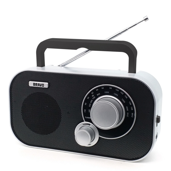 Bravo Přenosné rádio B-5184 Černo stříbrná