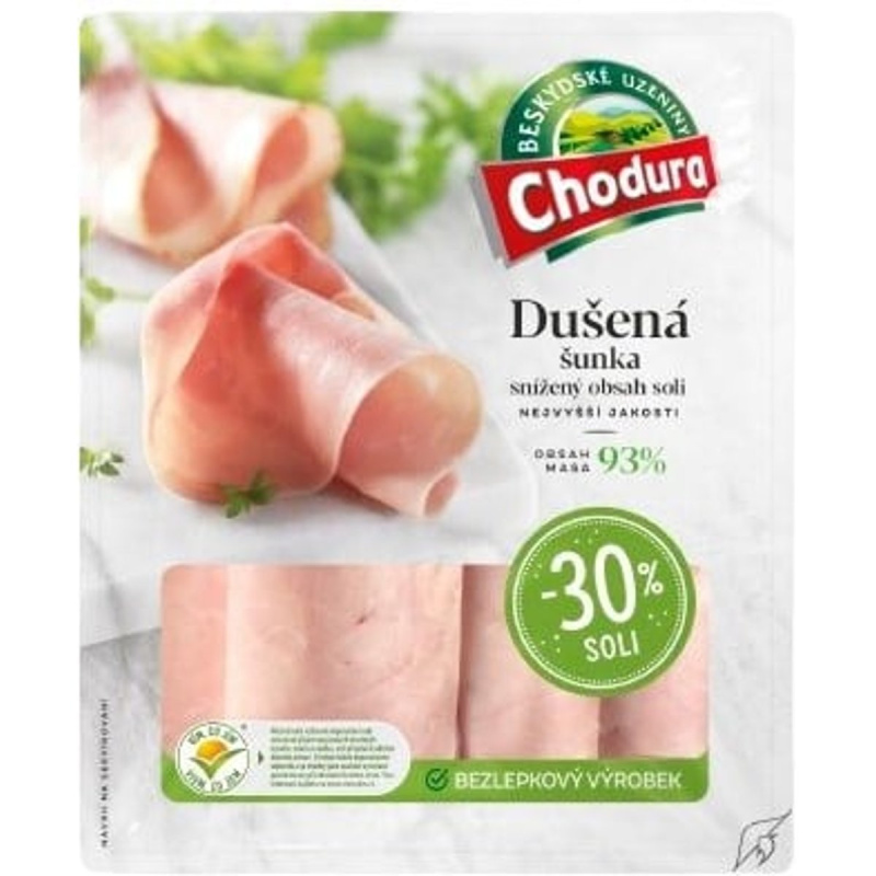 Chodura Dušená šunka se sníženým obsahem soli 93 %