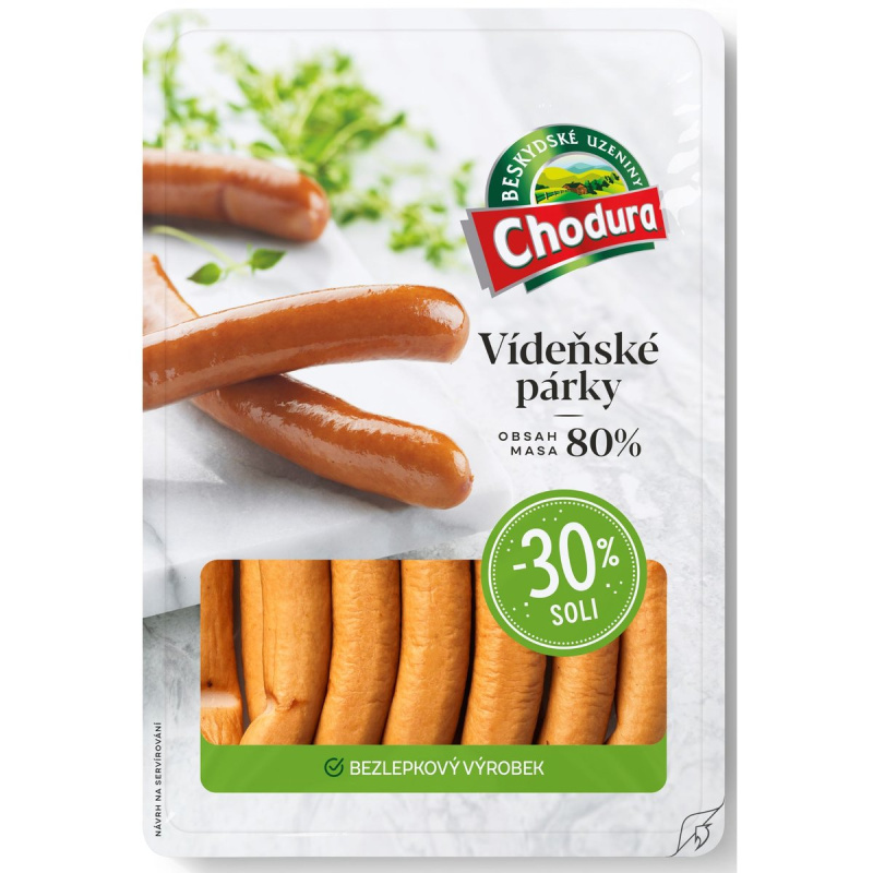Chodura Vídeňské párky se sníženým obsahem soli