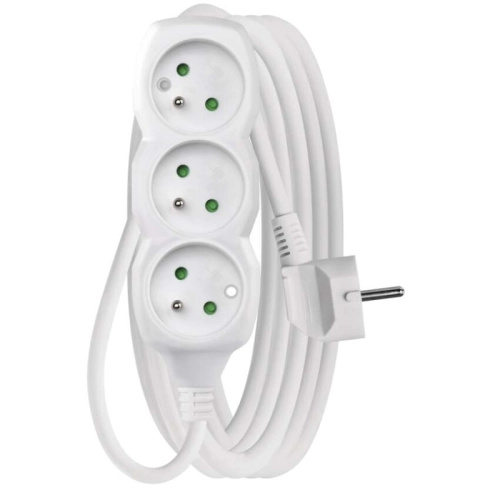 Kabel prodlužovací 3zásuvka Emos bílá 5 m 1 mm2 IP 20