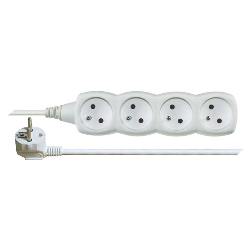 Kabel prodlužovací 4zásuvka Emos bílá 5 m 1 mm2 IP 20