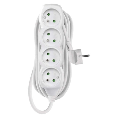 Kabel prodlužovací 4zásuvka Emos bílá 5 m 1 mm2 IP 20