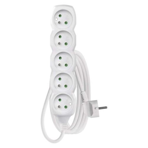 Kabel prodlužovací 5zásuvka Emos bílá 3 m 1 mm2 IP 20