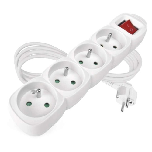 Kabel prodlužovací s vypínačem 4zásuvka Emos 2 m 1 mm2 IP 20