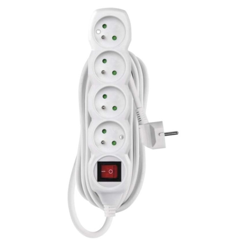 Kabel prodlužovací s vypínačem 4zásuvka Emos 5 m 1 mm2 IP 20