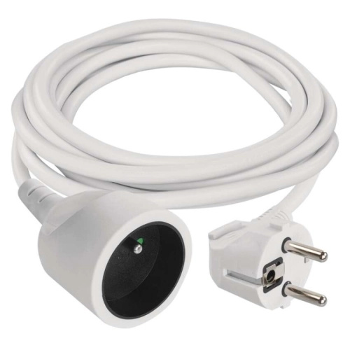 Emos Prodlužovací kabel bílý s 1 zásuvkou/zástrčkou, max. 16 A/3680 W, 2 m