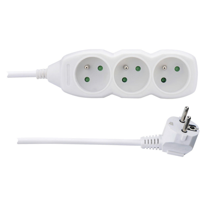 Emos Prodlužovací kabel bílý, 3 zásuvky, max. 16 A/3680 W, 1,5 m
