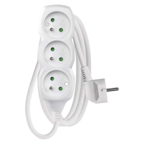 Emos Prodlužovací kabel bílý, 3 zásuvky, max. 16 A/3680 W, 1,5 m