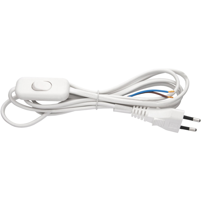 Emos Flexo šňůra PVC 2 x 0,75 mm s vypínačem 2 m