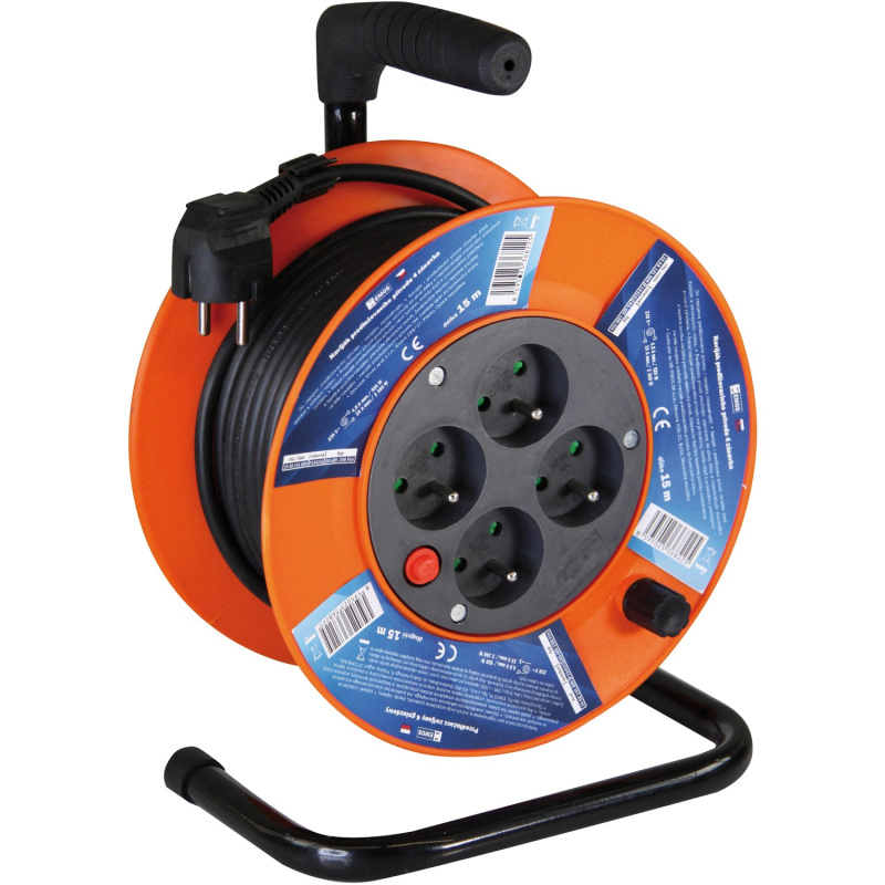 Emos PVC prodlužovací kabel na bubnu 4 zásuvky 15 m