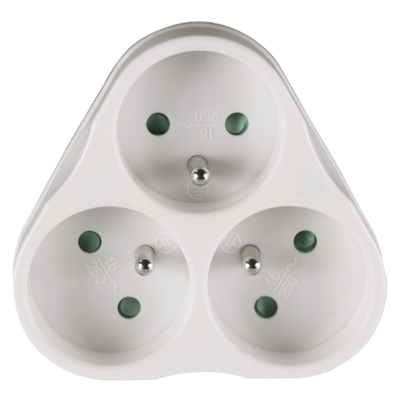 Emos Rozbočovací zásuvka bílá, 3 x kulatá