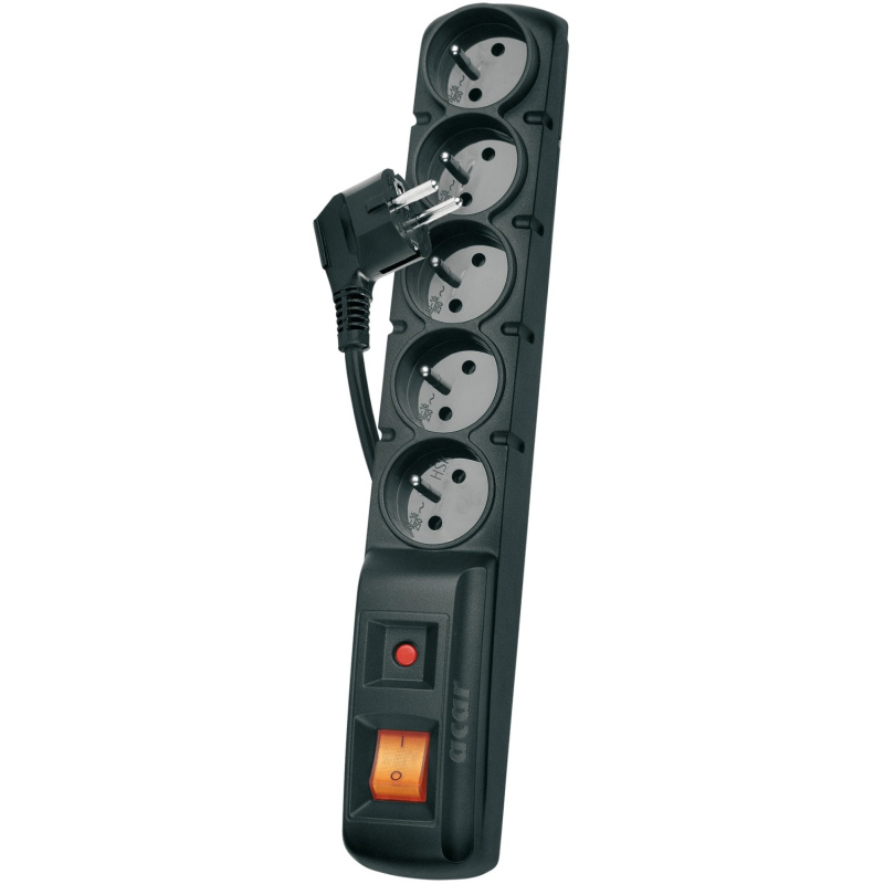 Emos Přepěťová ochrana, 5 zásuvek, černá, 3 m