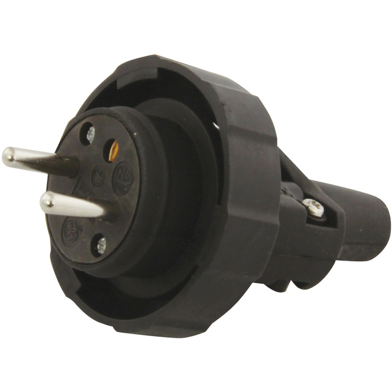 Emos Gumová vidlice pro prodlužovací kabel černá