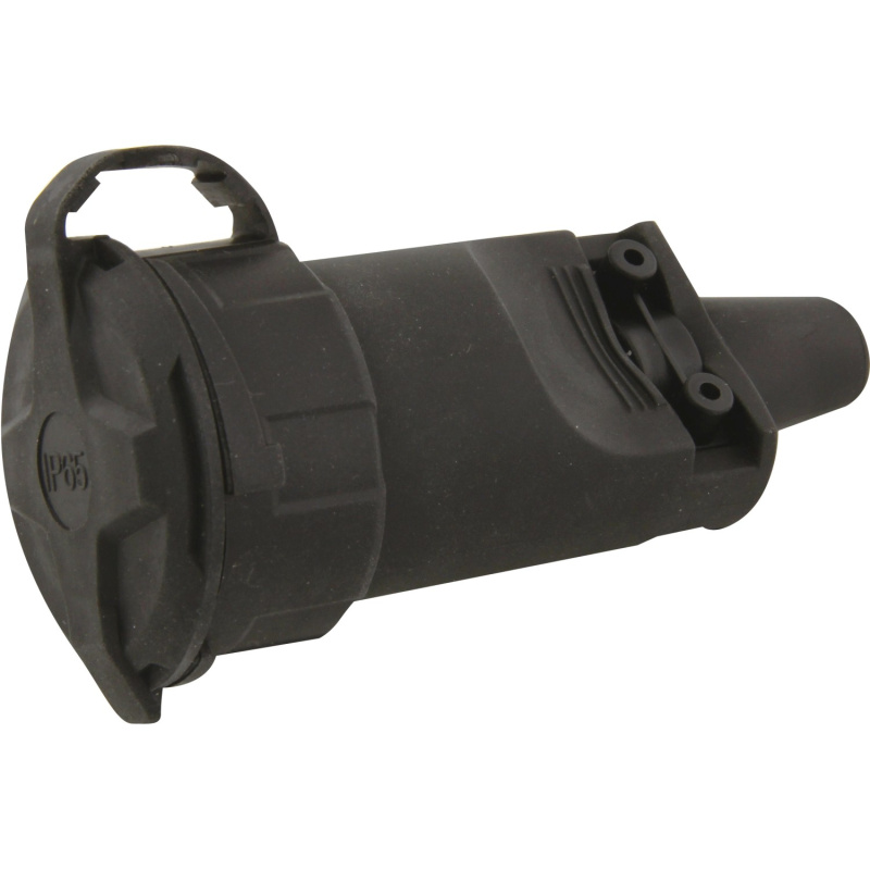 Emos Gumová zásuvka pro prodlužovací kabel černá